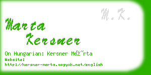 marta kersner business card